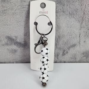 Sports Keychain - American Soccer painted spheres - backpack bag charm accessory